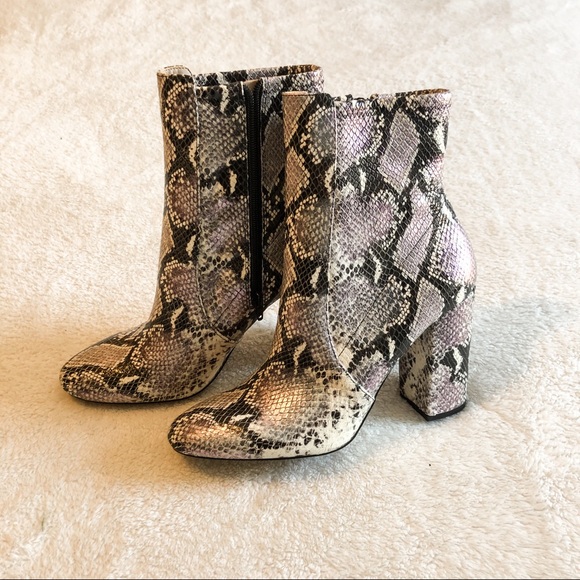 Aldo Shoes - Aldo | Iridescent Purple Snakeskin Booties